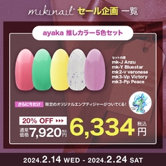 【mk-J,Y, mk2-v, mk3-p,v】ayaka先生チョイスセット【miki nail LABEL】