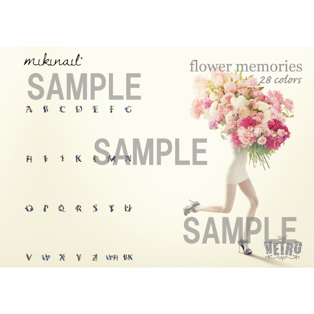 miki nail第1弾「flower memories」カラーチャート台紙